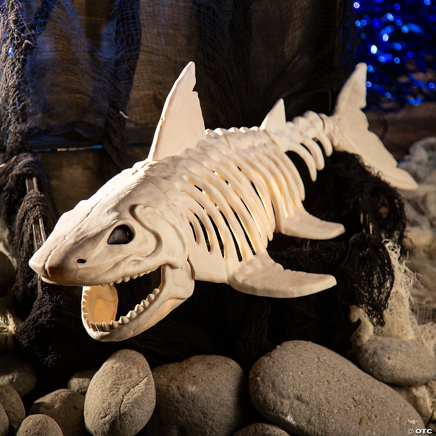 12" Plastic Shark Skeleton Halloween Tabletop Decoration