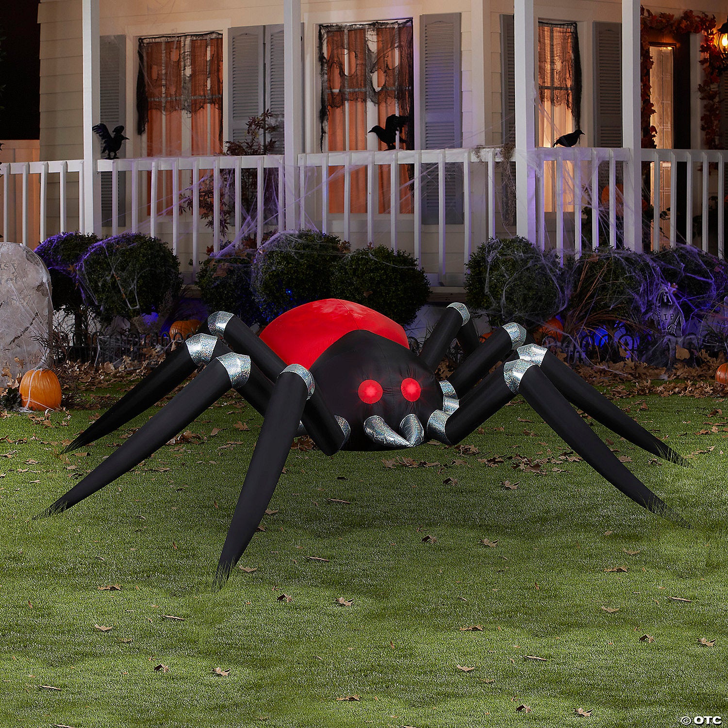 14 Ft. 6" Projection Airblown Fire & Ice Black/Red Spider Colossal