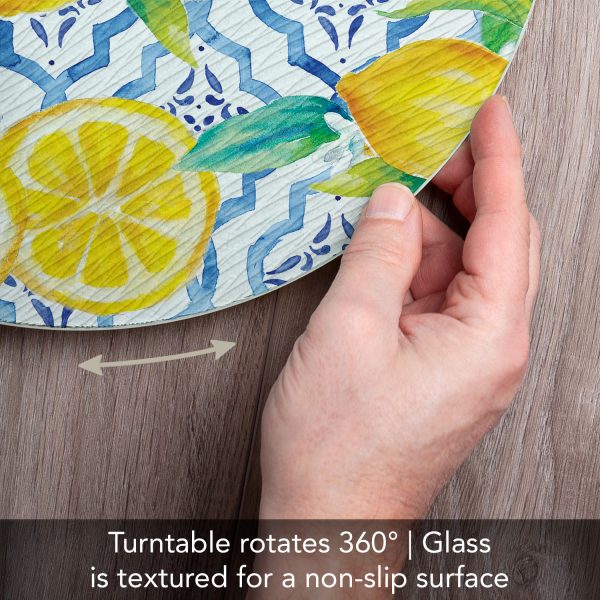 Lovely Lemons  Glass Lazy Susan