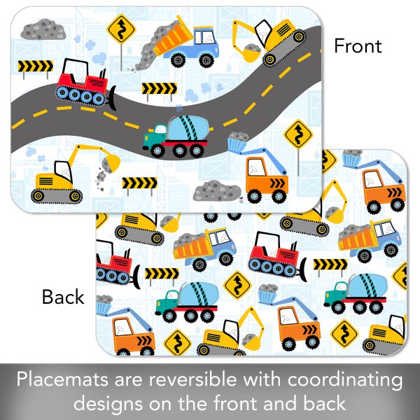 Kids Construction Trucks – Easycare Reversible Placemat