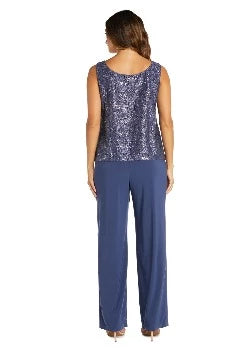 3PCMetallic Tank Top and Pant Set with Jacket Cadet