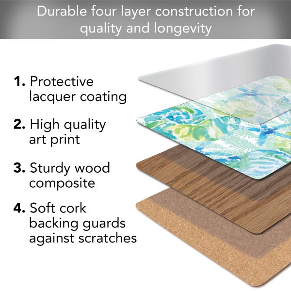 Isla Mona Coastal – Hardboard Cork-back Placemats-Set of 4