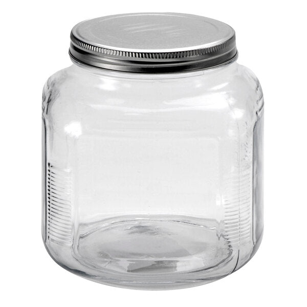 2QT Cracker Jar WITH / Serrated Silver