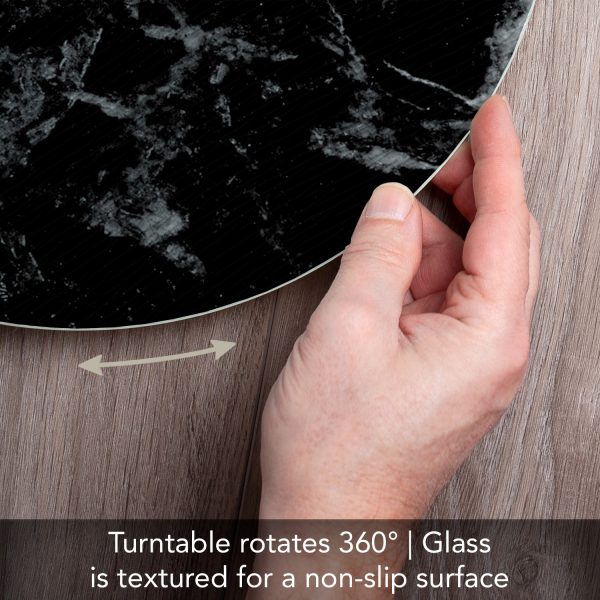 Black Marble  Tempered Glass Turntable