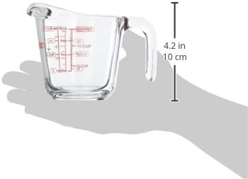 8 oz Open Handle Measuring Cup With Red