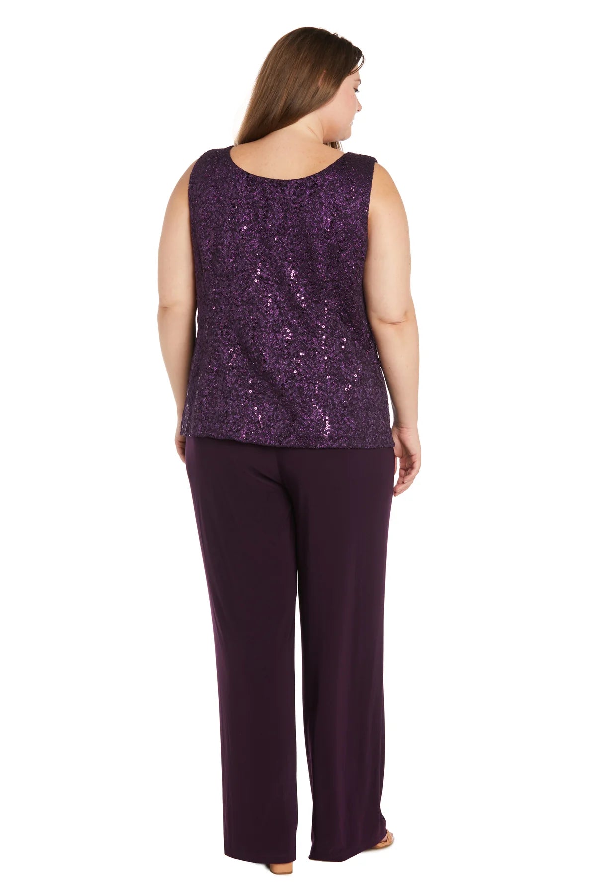 3PC Lace Pantsuit With Delicate Sequins a - Plus Plum - RM Richards