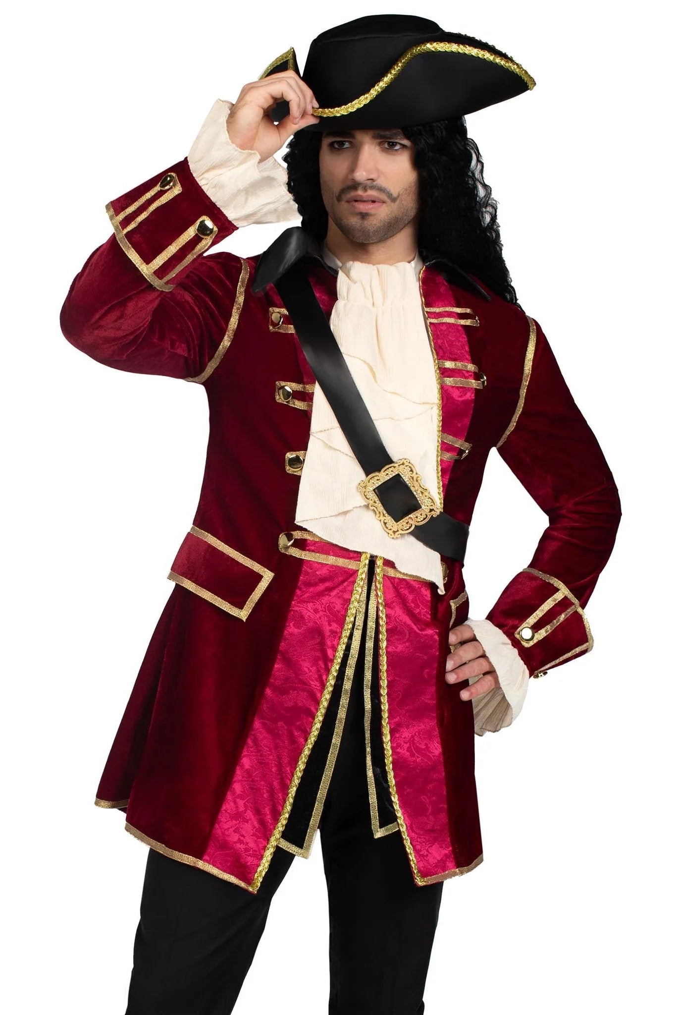 4 Piece Pirate Captain Costume Set