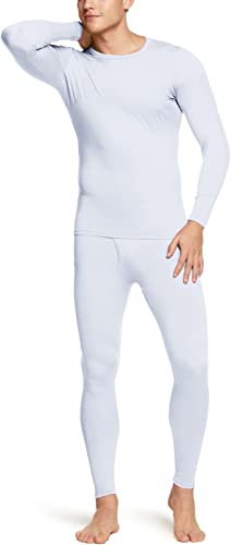 Mens Microfiber Fleece Base Layer Set/ White