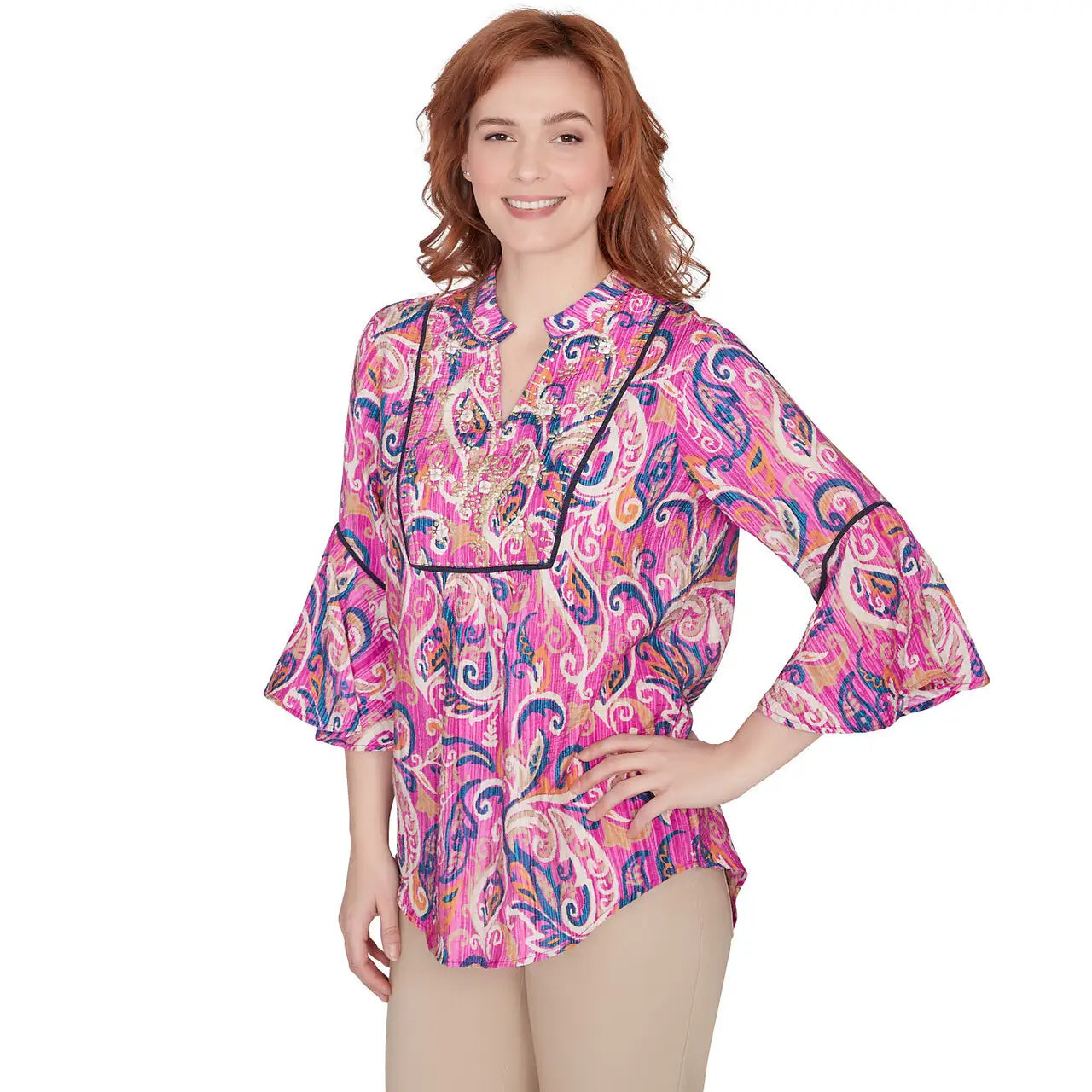 Tapestry Paisley Voile Top Dahlia Multi- Ruby Rd