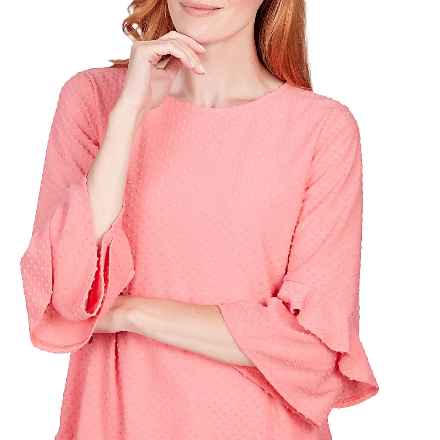 Swiss Dot Textured Solid Party Top - Ruby Rd