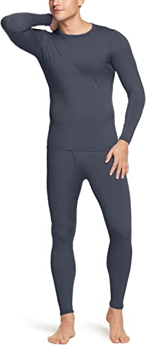 Mens Microfiber Fleece Base Layer Set/ Grey