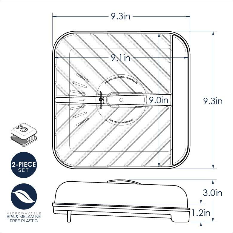 Medium Slanted Bacon Tray with Lid