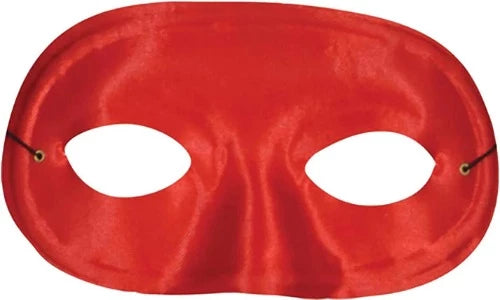 1/2 Mask Deluxe Satin Domino Red