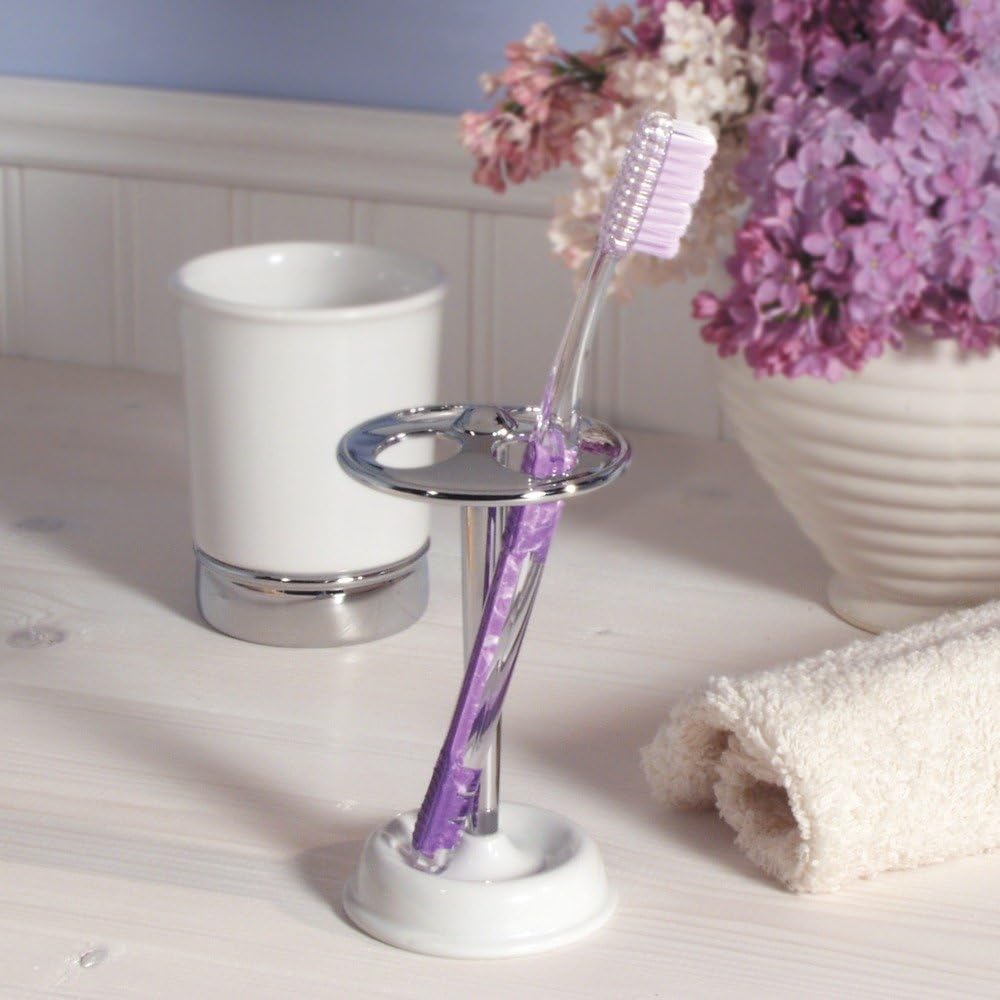 York Toothbrush Stand White/Chrome