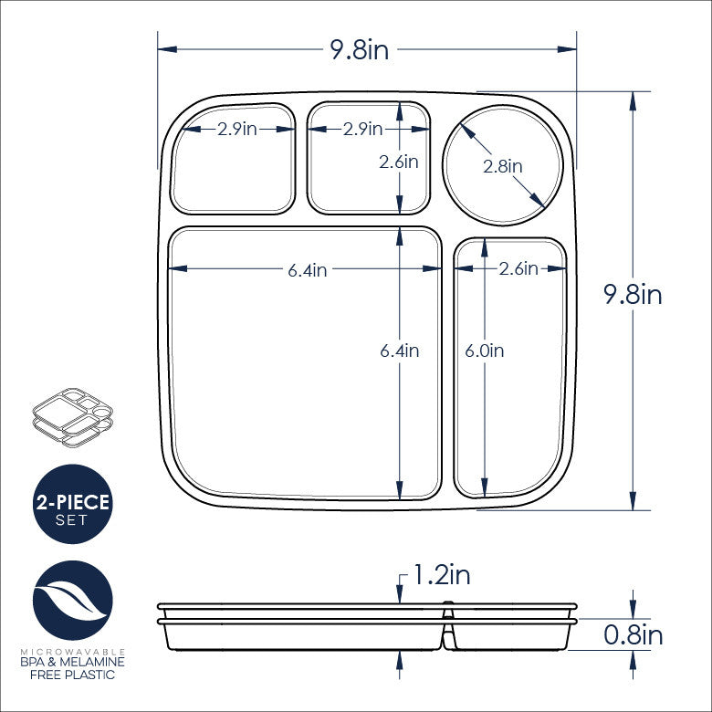 Divided Meal Tray - Set of 2