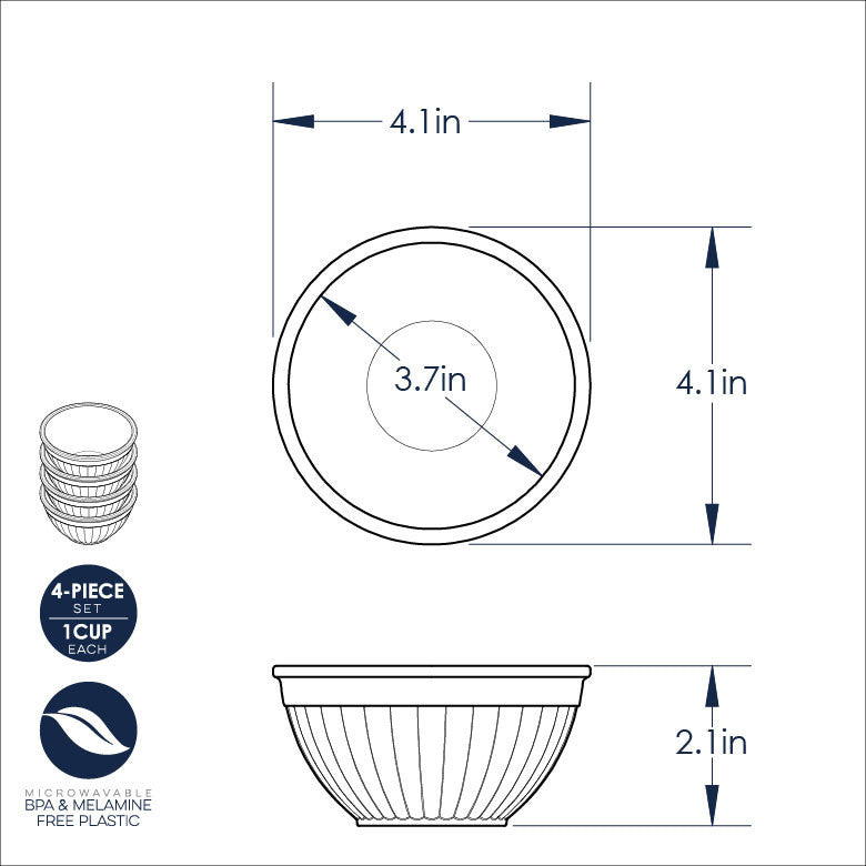 4 Piece Prep & Serve Mini Bowl Set