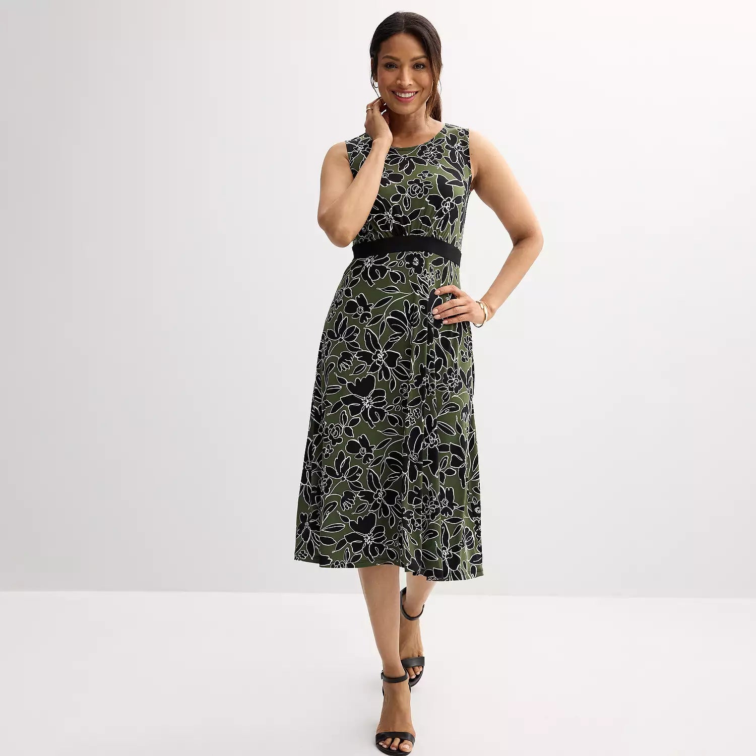 2-pc. Knit Jacket & Floral Dress Set - Sandra Darren