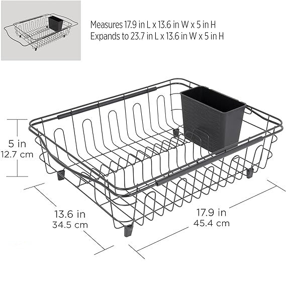 3-IN-1 Multi-Use Dish Rack, Black