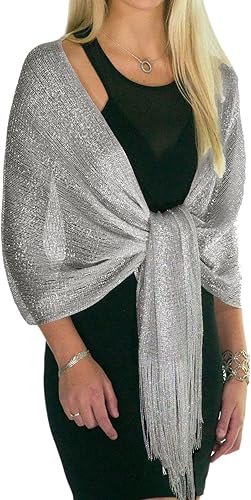 Glitter Lightweight So Soft Shawl Taupe Grey