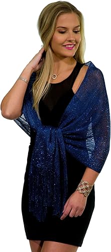 Glitter Lightweight So Soft Shawl Navy