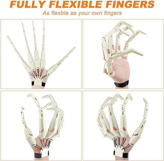 Adult White Articulating Left Hand Finger Glove