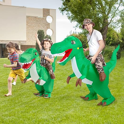 55" Tall Inflatable Dinosaur Rider Costume for Kids