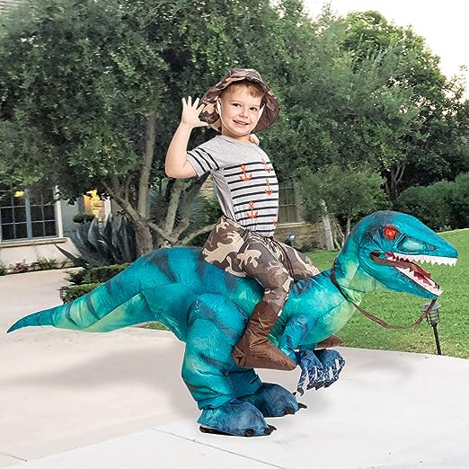 48" Tall Inflatable Dinosaur Rider Costume for Kids