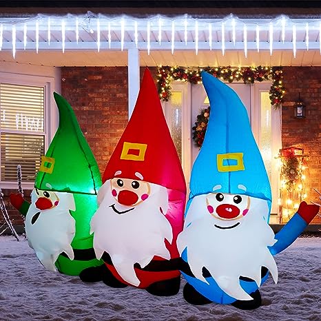 8 FT Tall Inflatable Santa Claus Outdoor Decoration Gnomes Blow