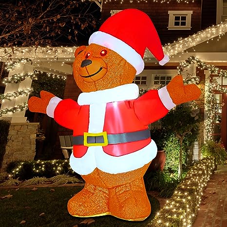 6.4 FT Tall  Inflatable  Brown Bear