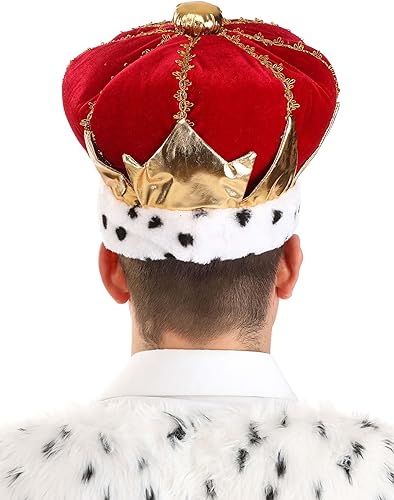 Red Royal King Hat for Adults