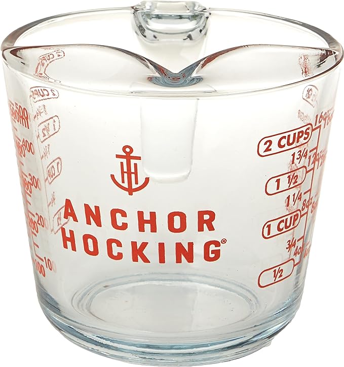 16 oz Open Handle Measuring Cup With Red