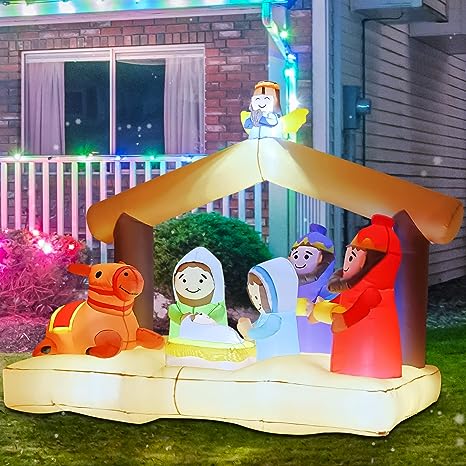 6 FT Tall Christmas Inflatable Nativity