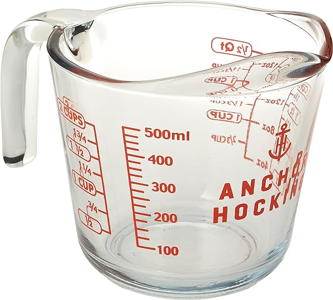 16 oz Open Handle Measuring Cup With Red