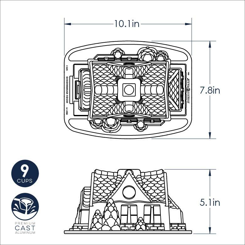 Gingerbread House Bundt Pan