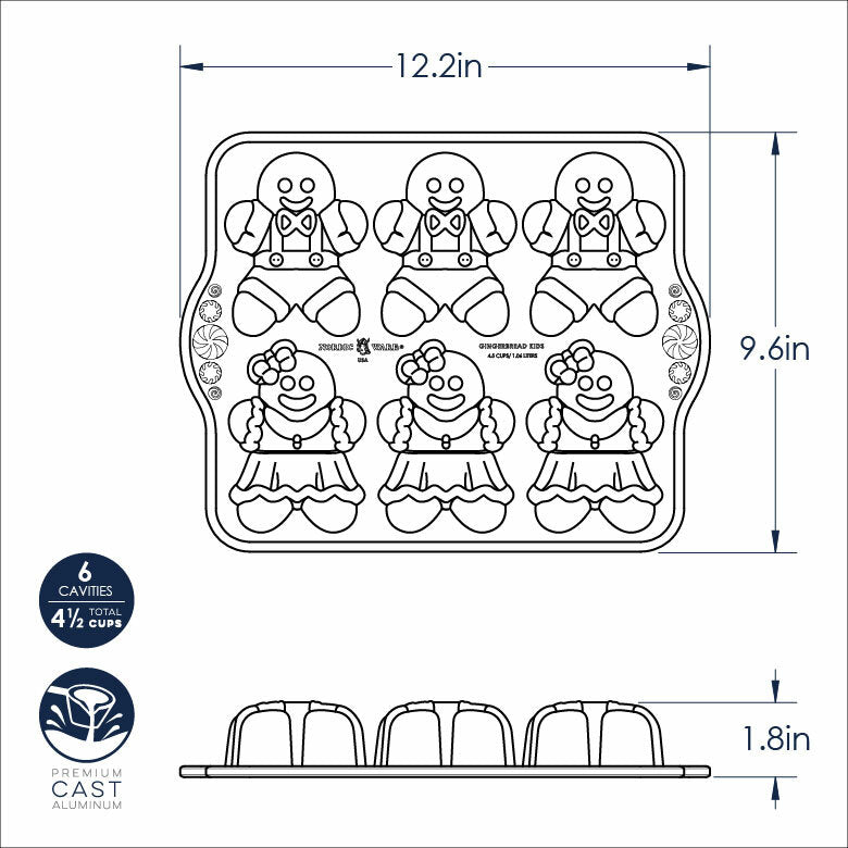 Gingerbread Kids Cakelet Pan