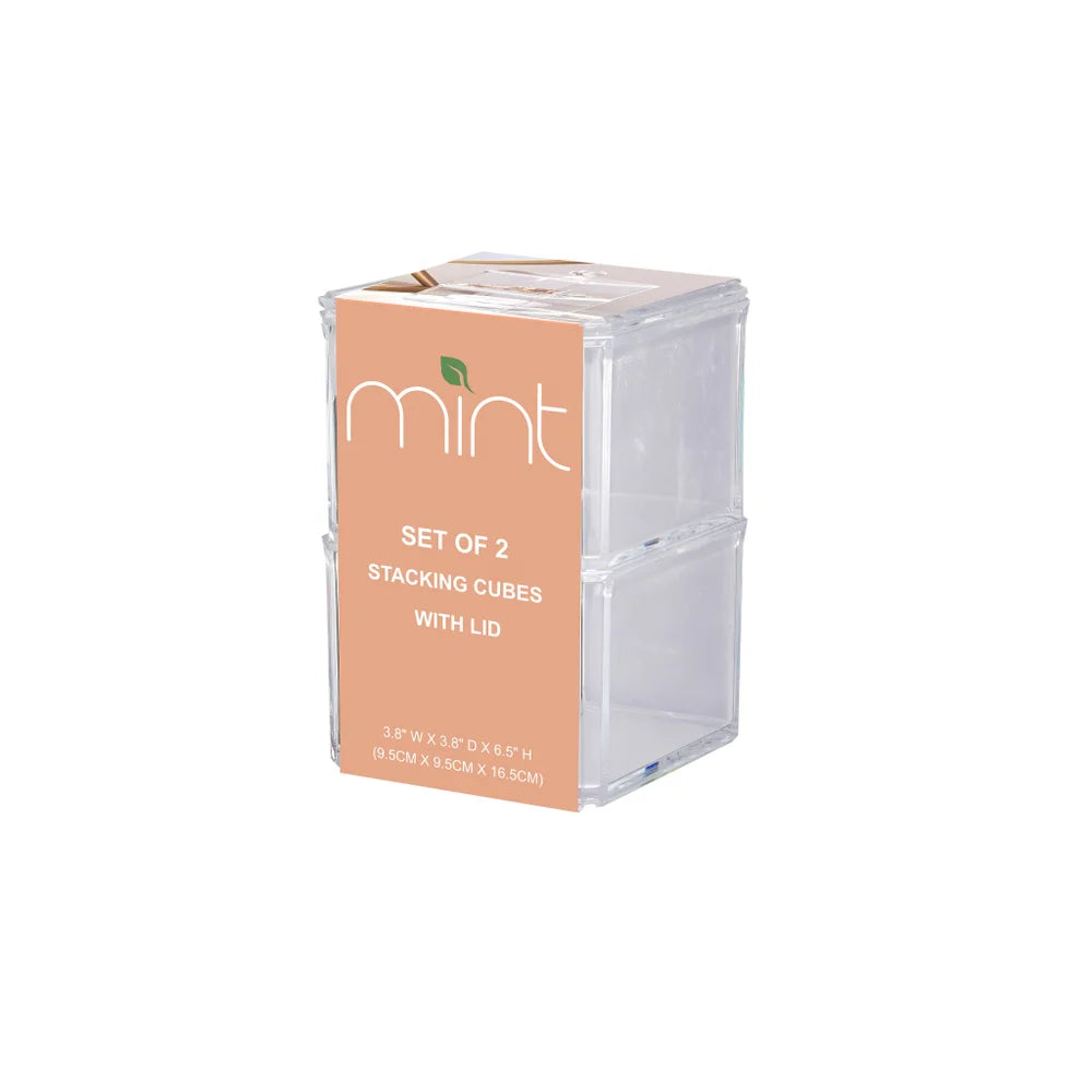 Clear - Mint 2 Box wih Lid Stackable