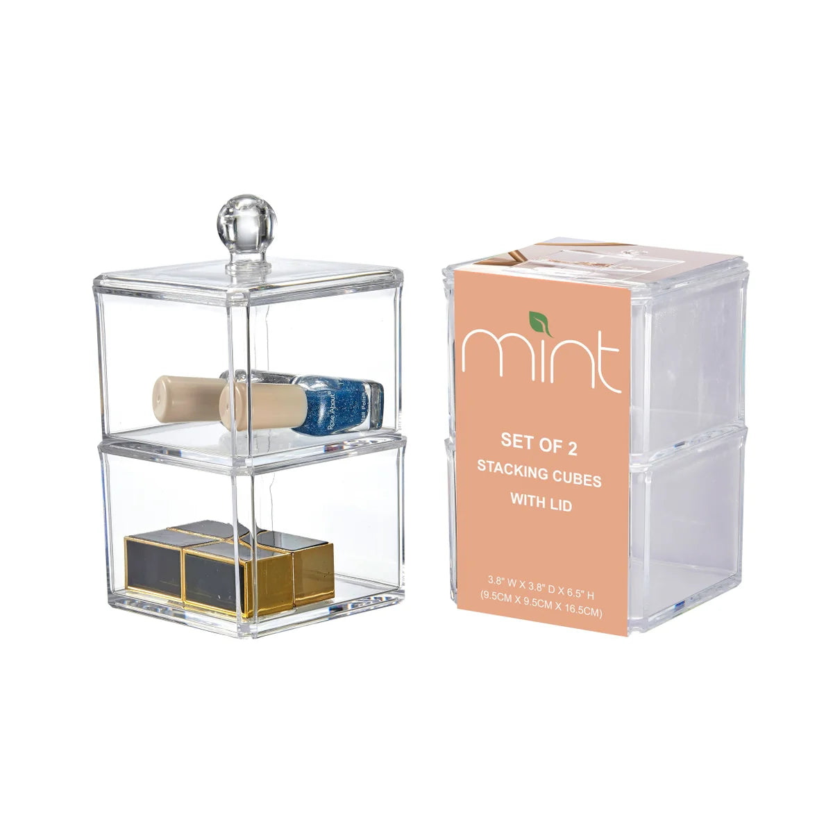 Clear - Mint 2 Box wih Lid Stackable