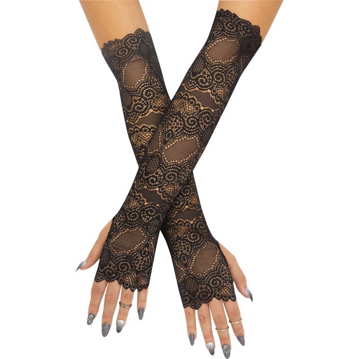 Lace Fingerless Glove Scalloped Lace
