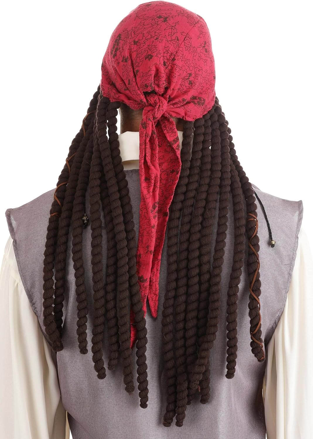 Jack Sparrow Adult Pirate Scarf with Attached Dreadlocks