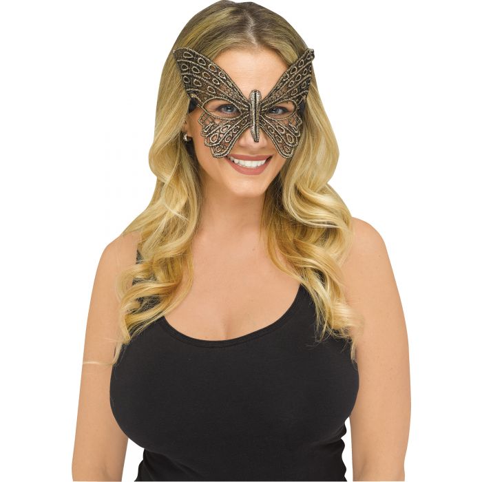 Gothic Lace Mask BUTTERFLY GOLD