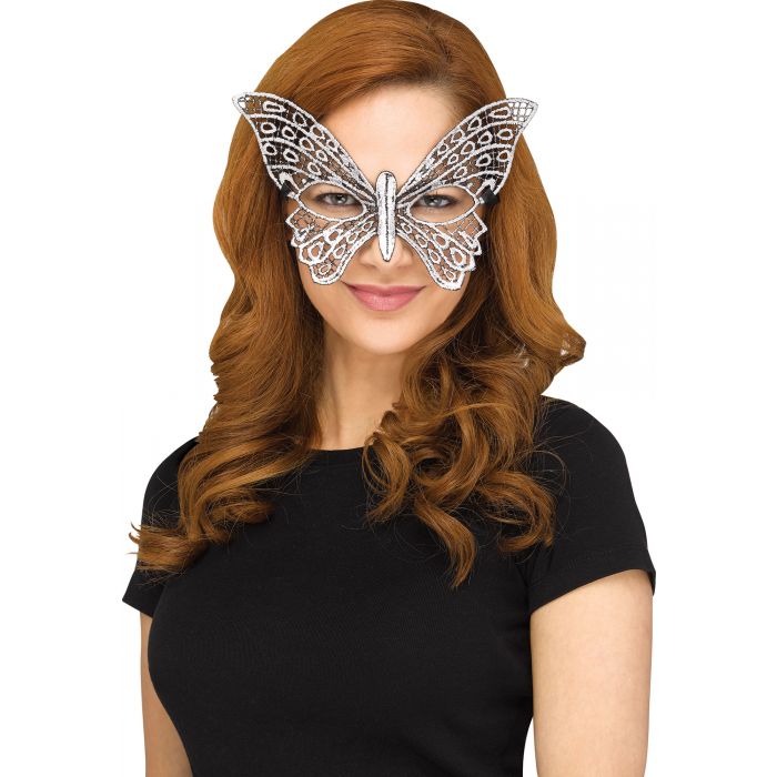 Gothic Lace Mask BUTTERFLY SILVER