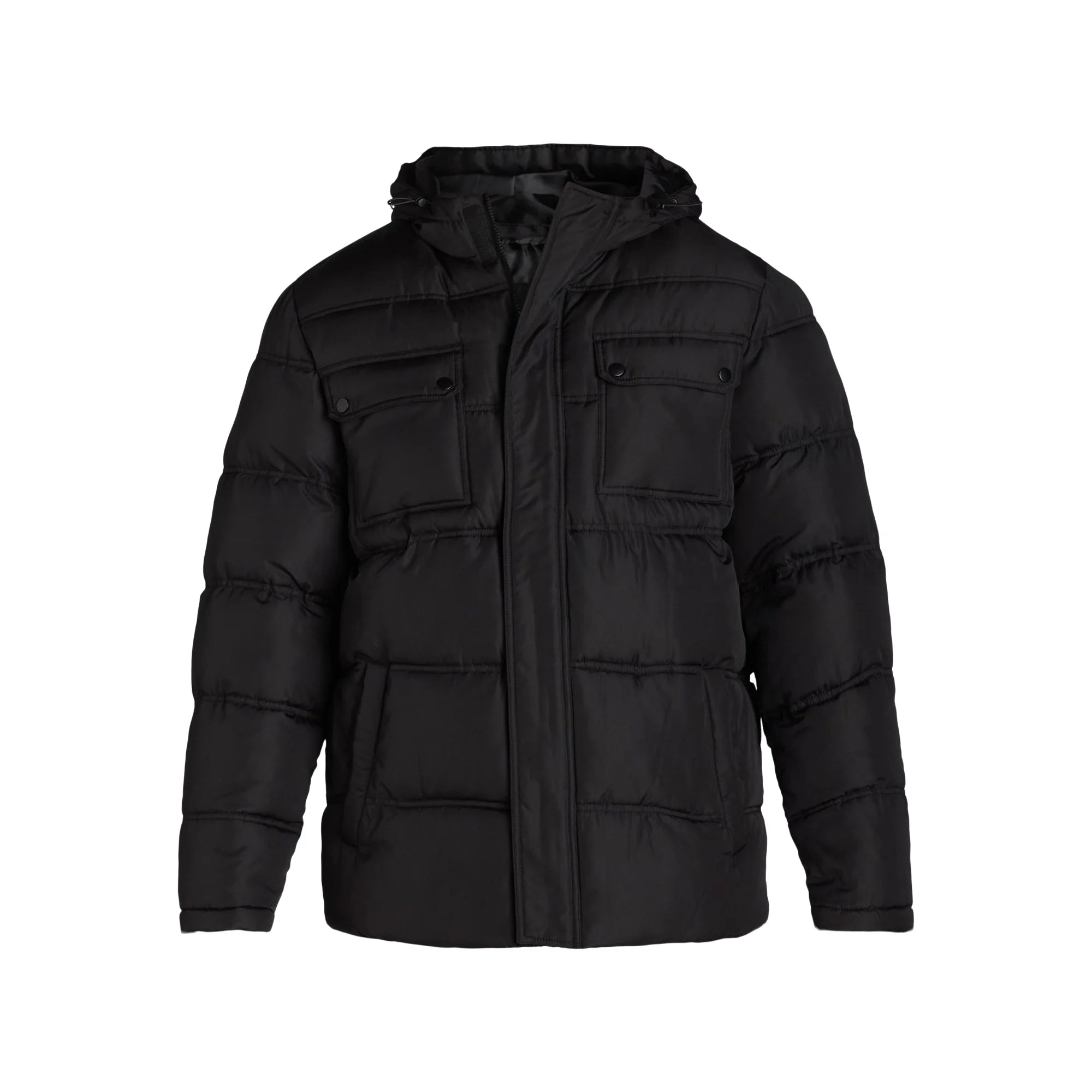 4 Pocket Quilted Heavy Puffer Black