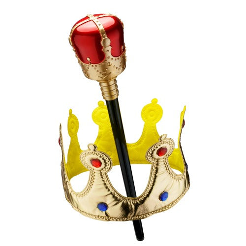 Gold Crown and Scepter King Set