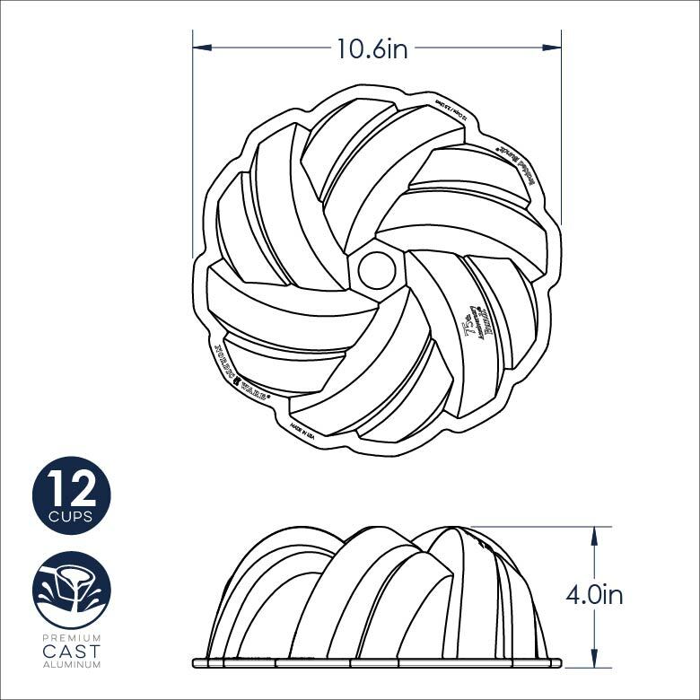 12 Cup Braided Bundt Pan