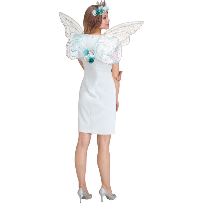 Opaline Shimmer Fairy Wing Silver & Blue - Adult