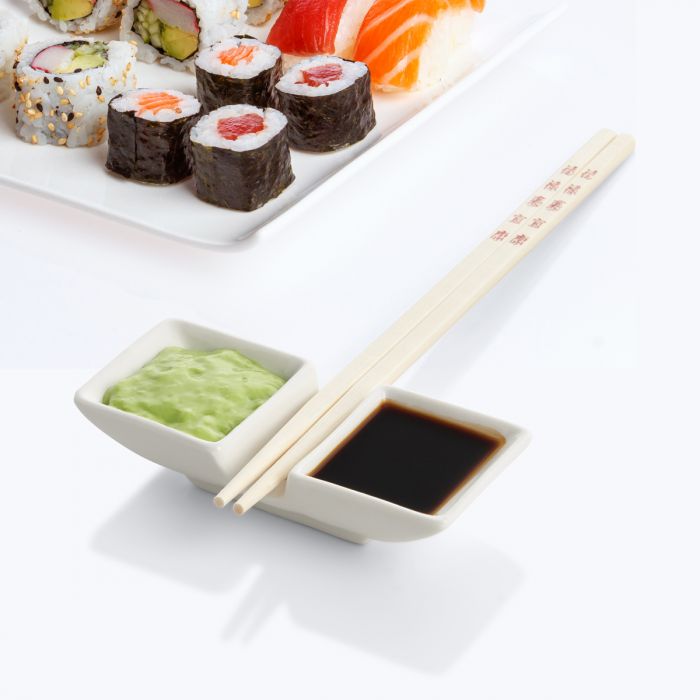 Sauce Dishes with Chopstick Rest, Set of 2