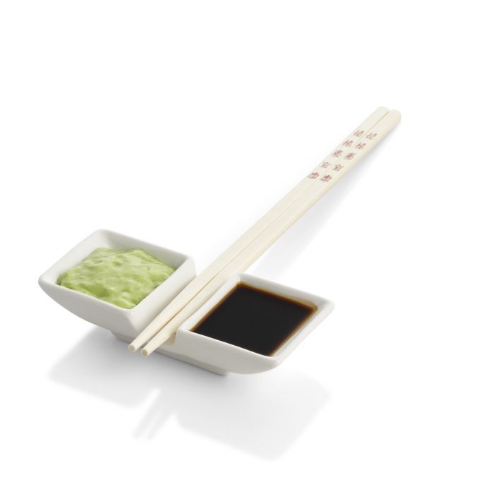 Sauce Dishes with Chopstick Rest, Set of 2