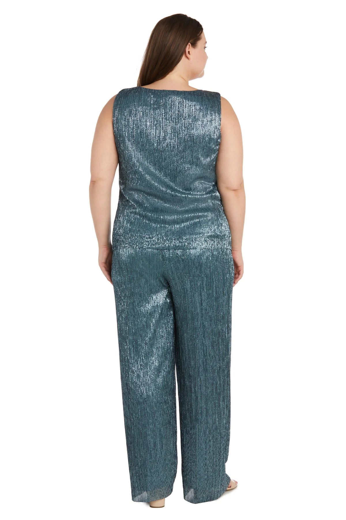 3PC Three Piece Crinkle Pantsuit Spruce - Plus - RM Richards