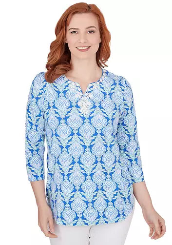 Embroidered Foulard Top Blue Moon  - Ruby Rd