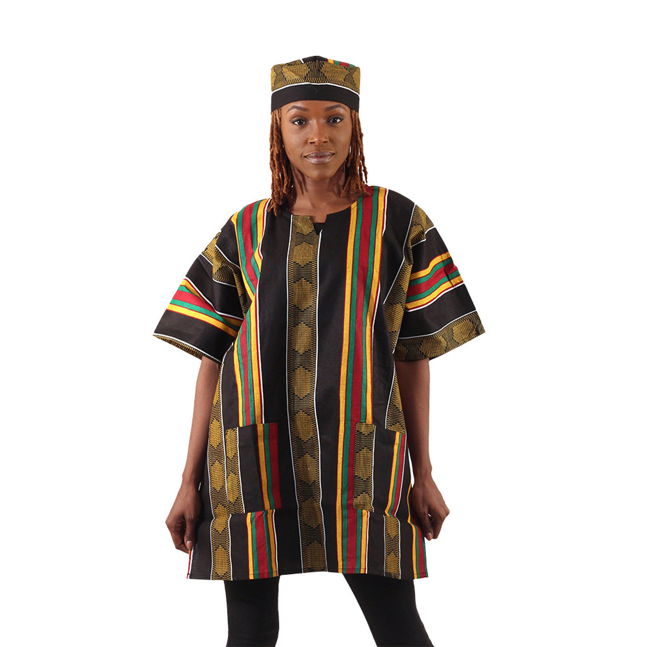 Kente #4 Dashiki & Cap